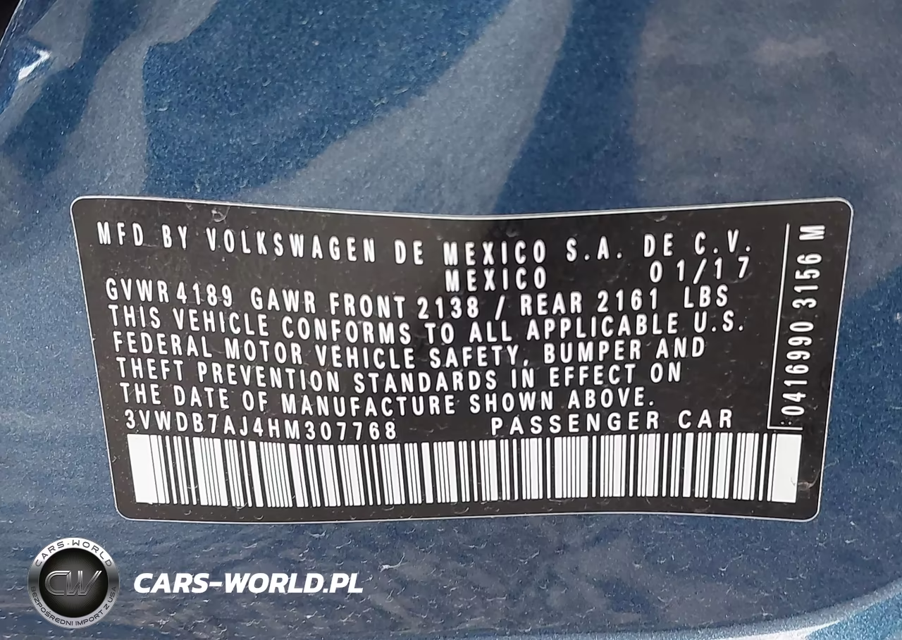 2017 Volkswagen Jetta 1.4T Se VIN:3VWDB7AJ4HM307768 - 9