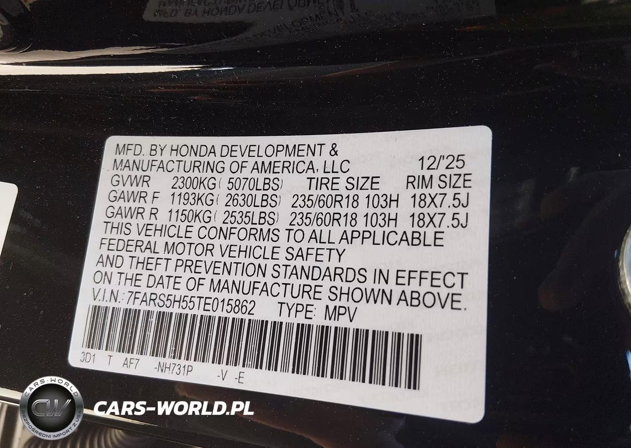 2026 Honda Cr-V Hybrid 2Wd Sport VIN:7FARS5H55TE015862 - 9