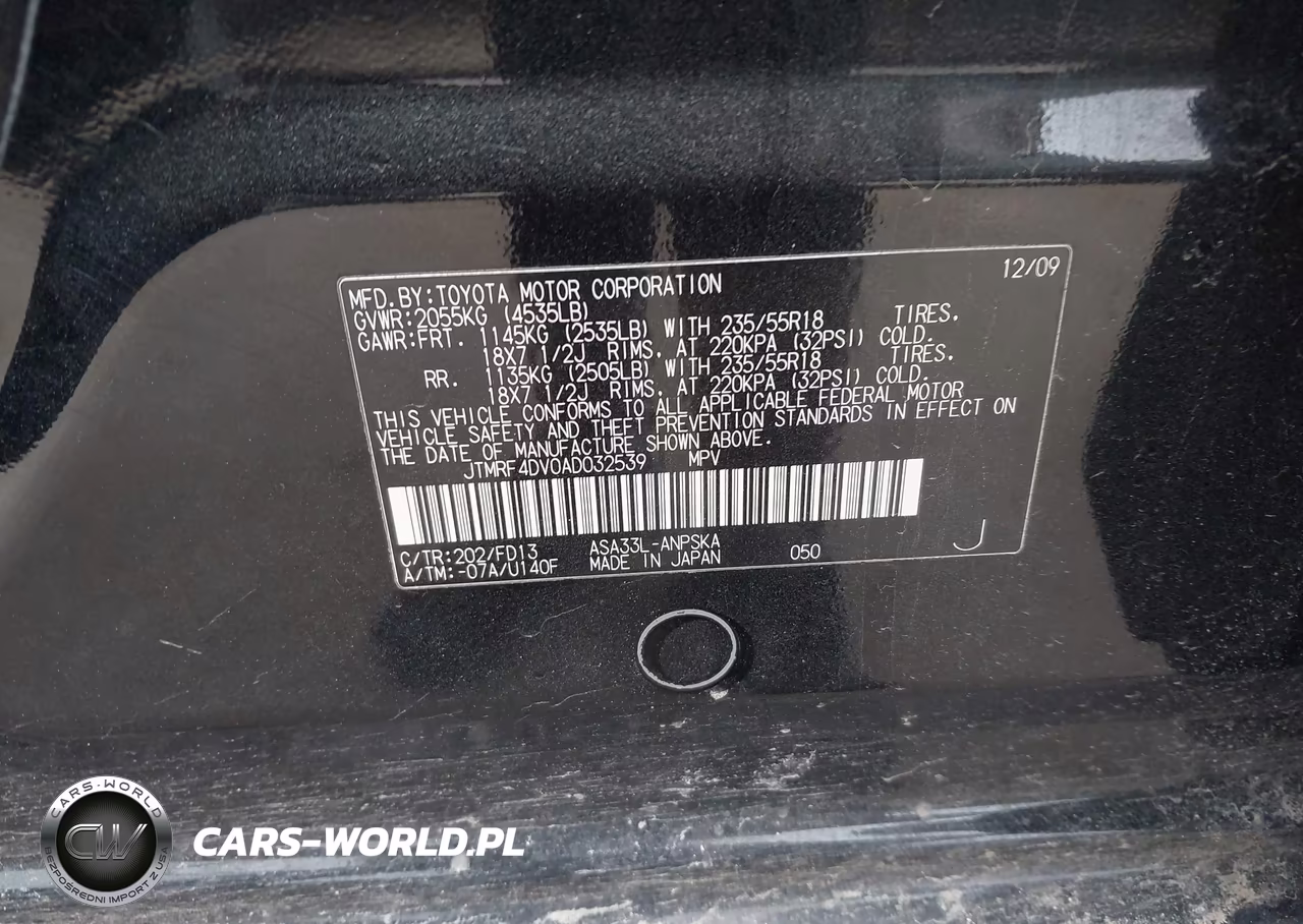 2010 Toyota Rav4 Sport VIN:JTMRF4DV0AD032539 - 9
