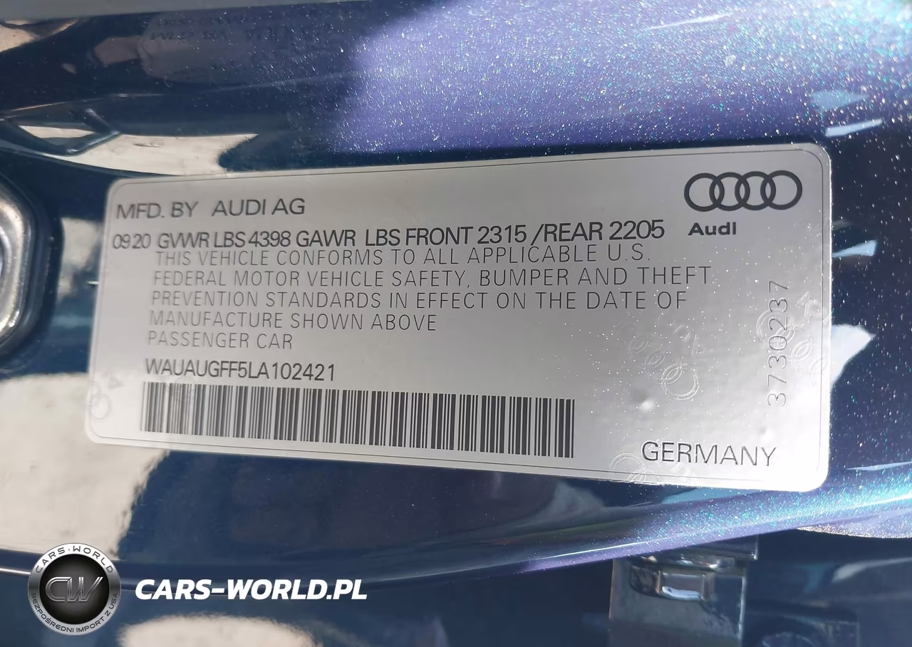 2020 Audi A3 Premium 40 Tfsi Front-Wheel Drive S Tronic VIN:WAUAUGFF5LA102421 - 9