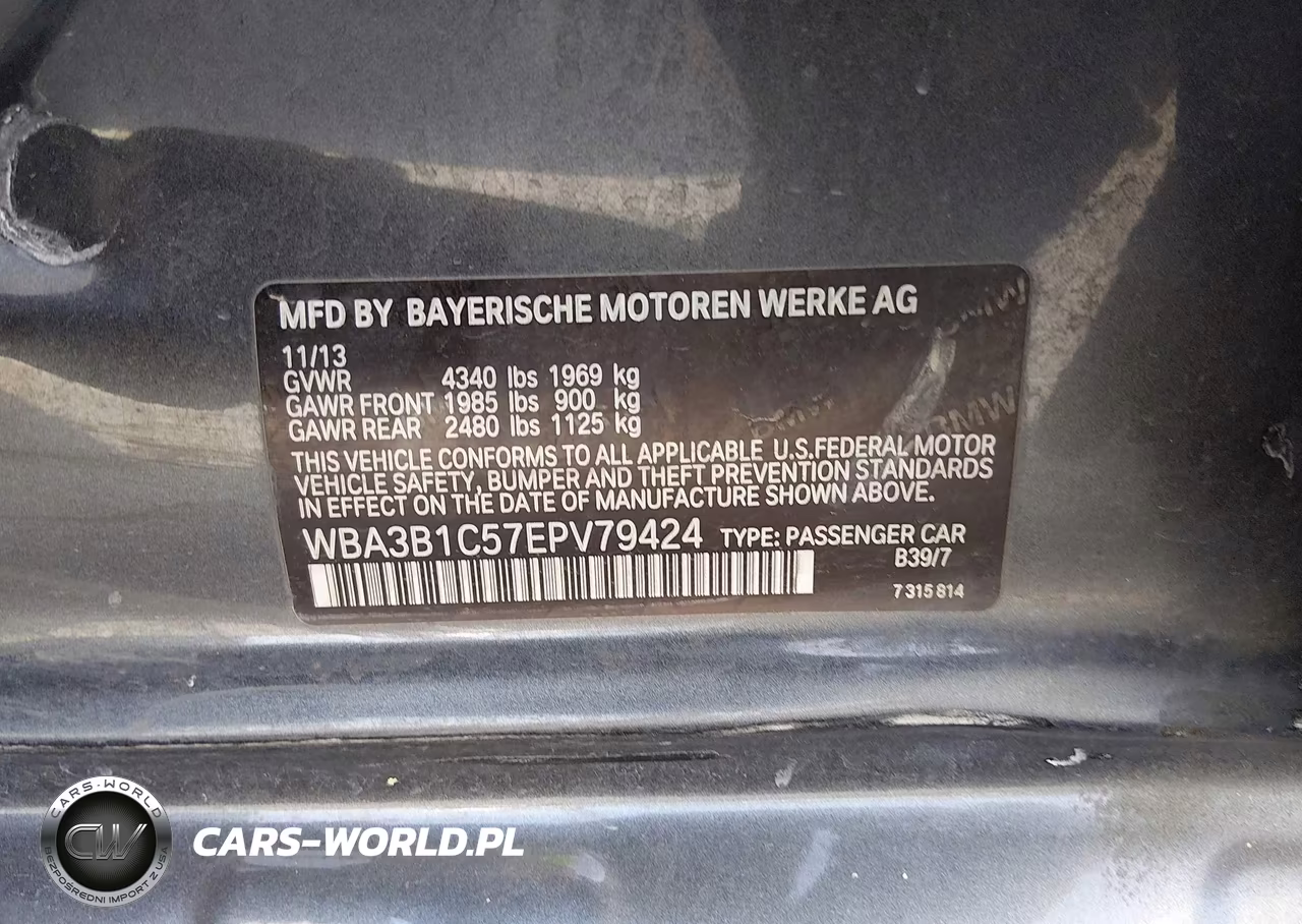 2014 BMW 320I VIN:WBA3B1C57EPV79424 - 9