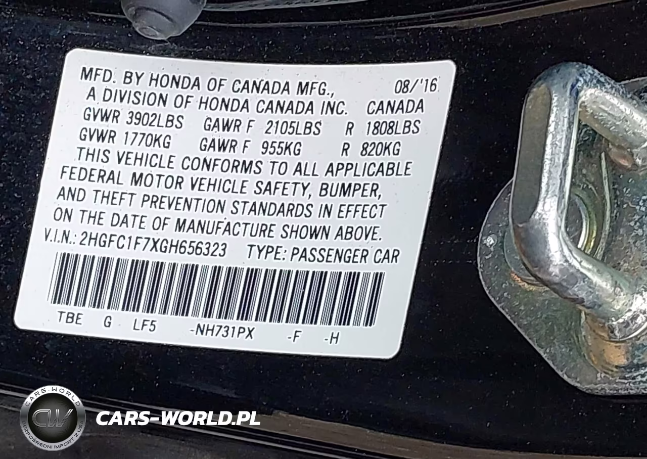 2016 Honda Civic Ex-L VIN:2HGFC1F7XGH656323 - 11