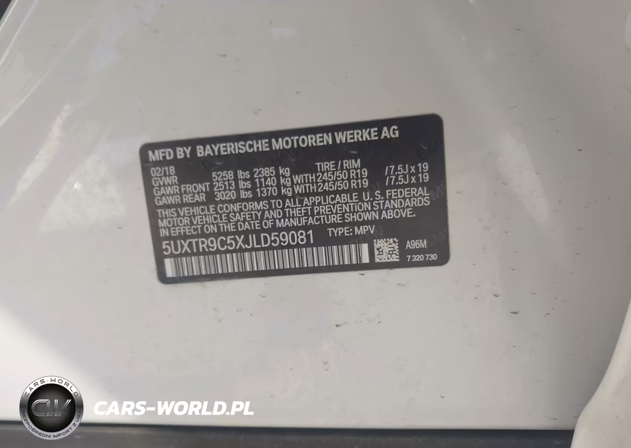 2018 BMW X3 xDrive30I VIN:5UXTR9C5XJLD59081 - 9