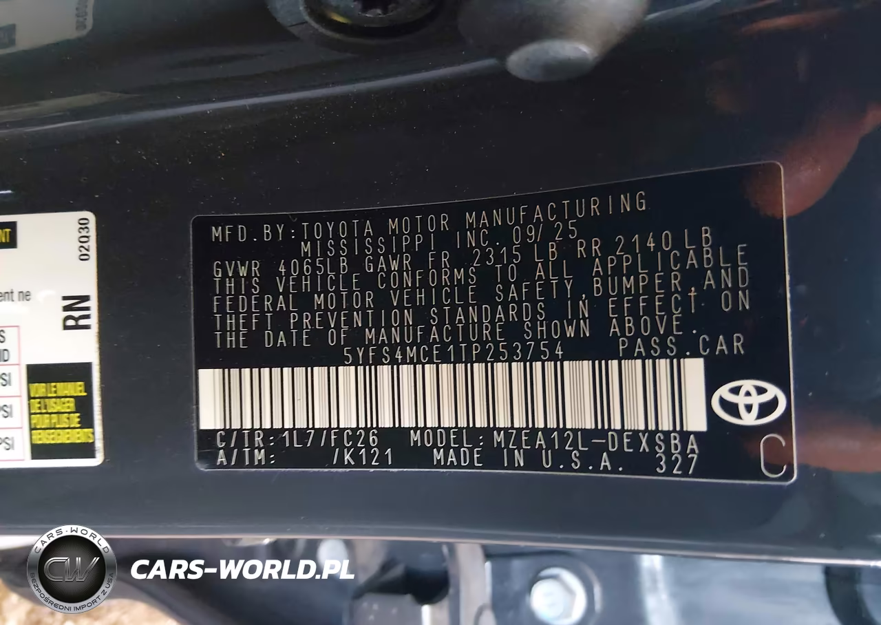 2026 Toyota Corolla Se VIN:5YFS4MCE1TP253754 - 9