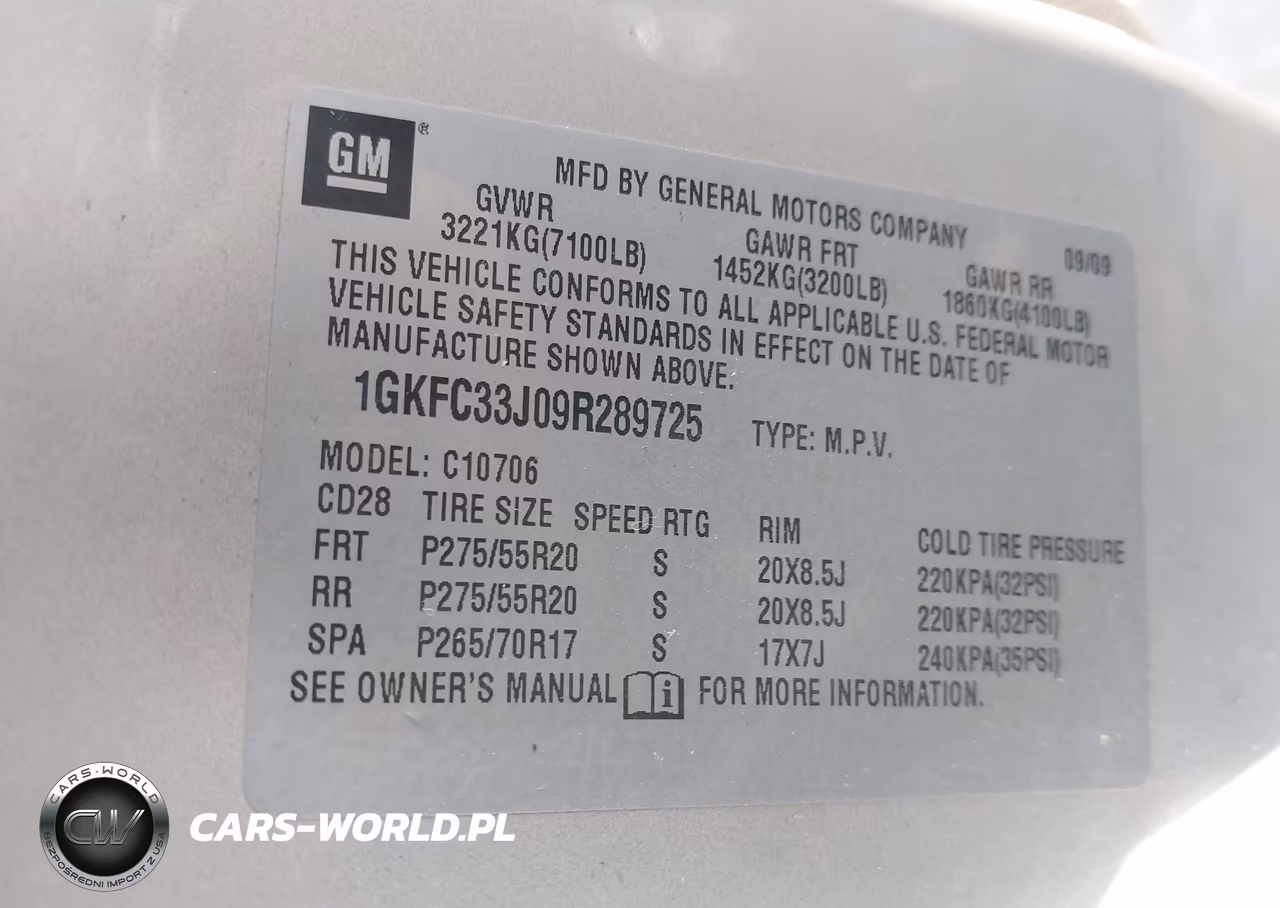 2009 GMC Yukon Slt2 VIN:1GKFC33J09R289725 - 9