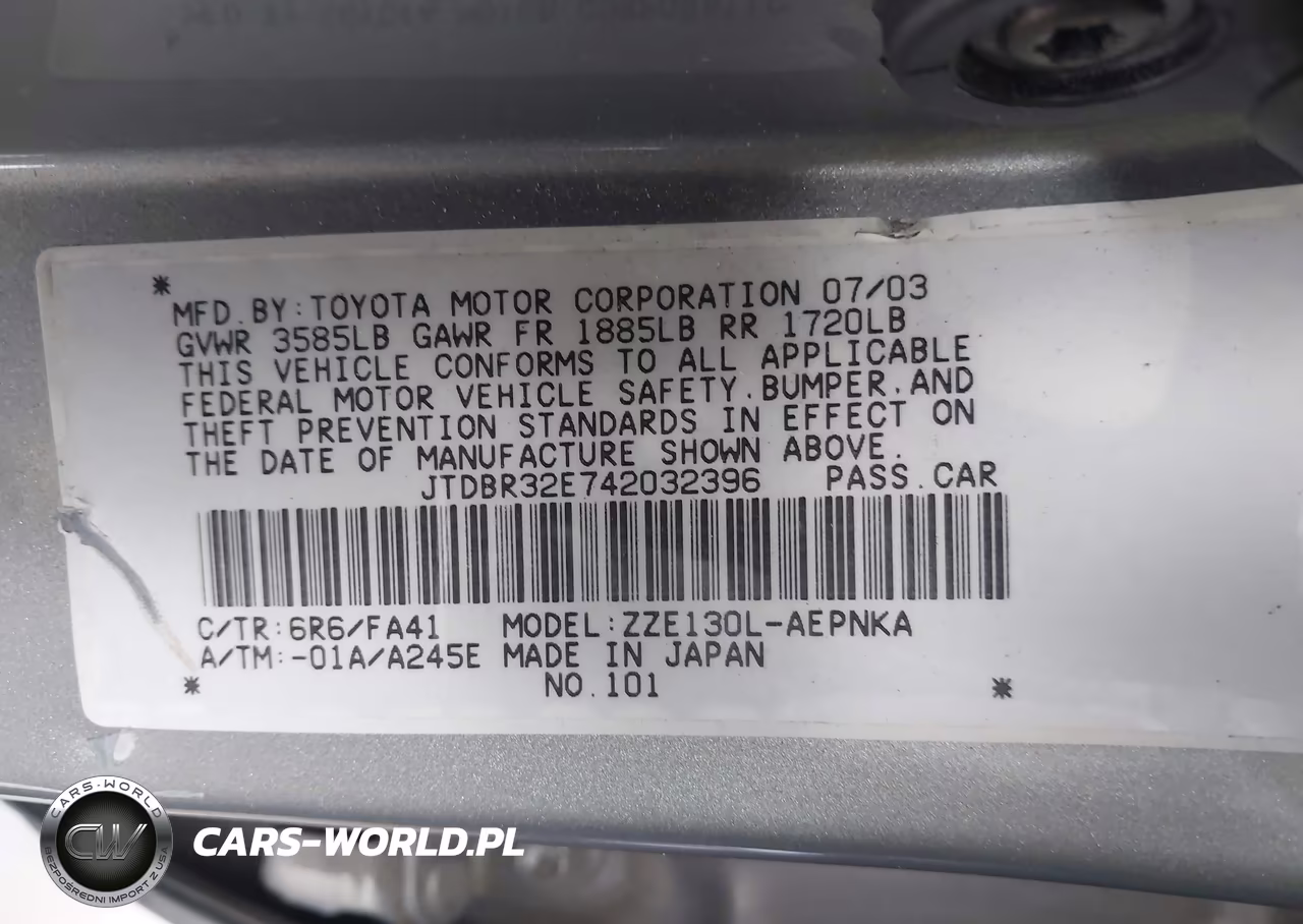 2004 Toyota Corolla Le VIN:JTDBR32E742032396 - 9