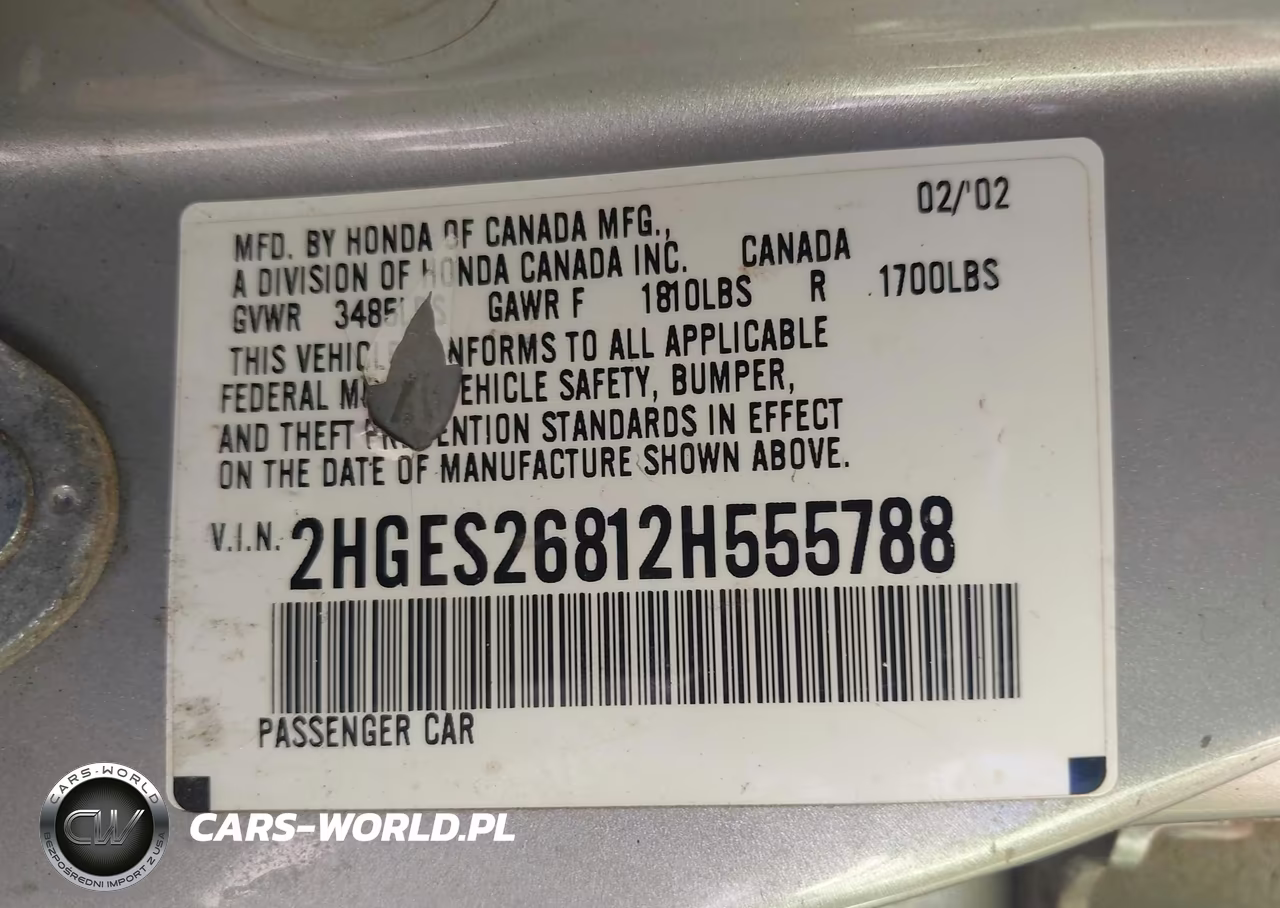 2002 Honda Civic Ex VIN:2HGES26812H555788 - 9