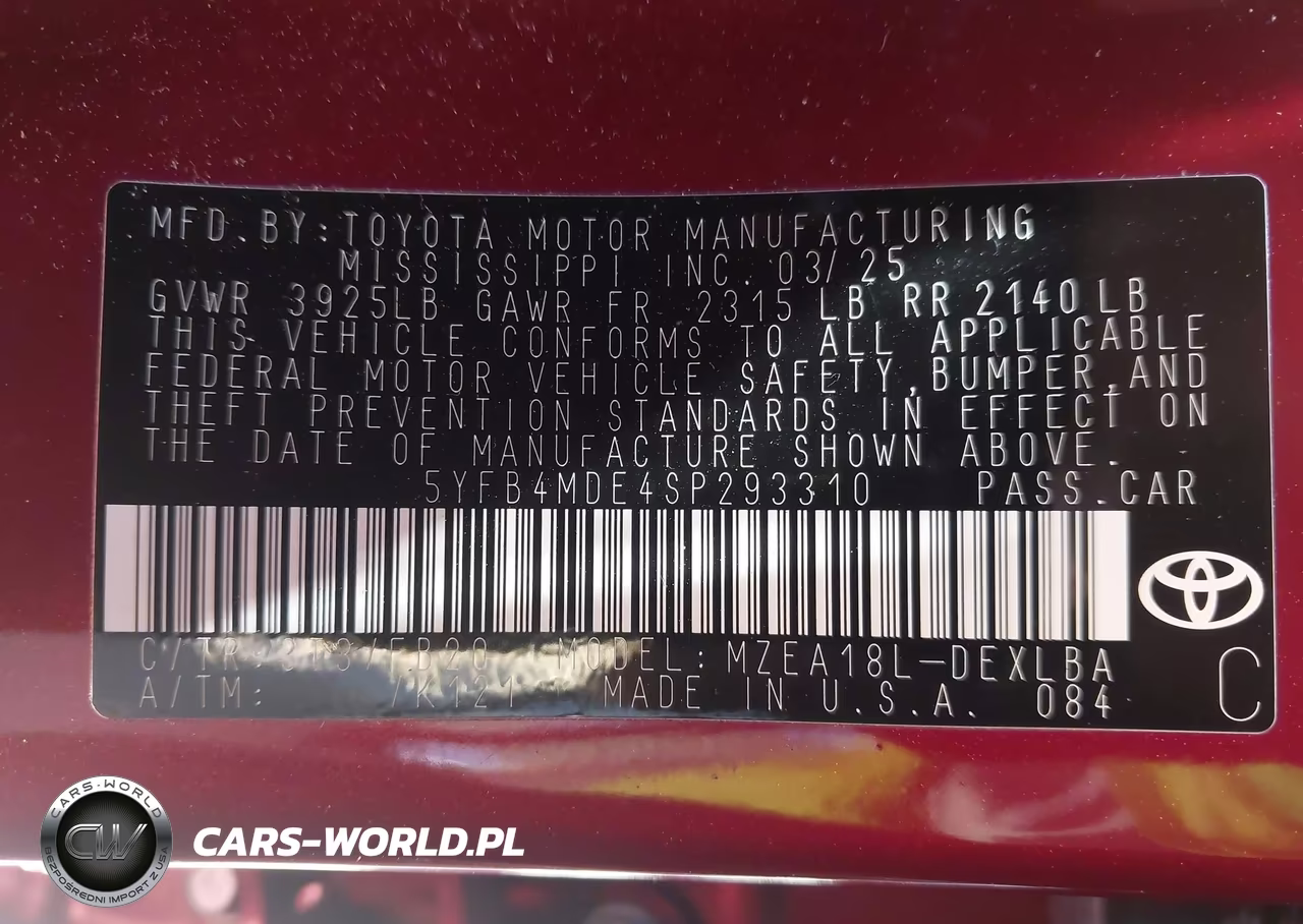 2025 Toyota Corolla Le VIN:5YFB4MDE4SP293310 - 9