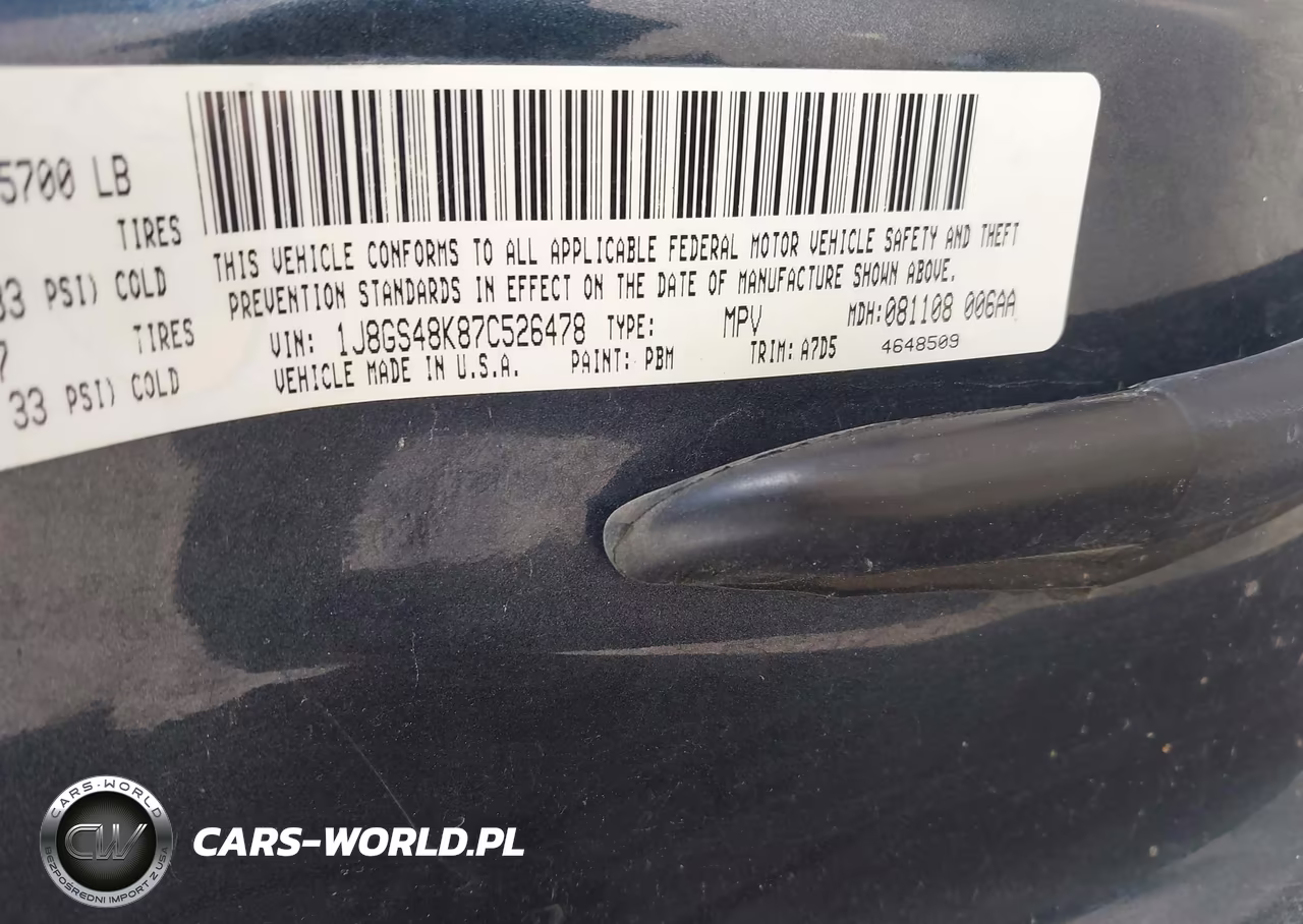 2007 Jeep Grand Cherokee Laredo VIN:1J8GS48K87C526478 - 9