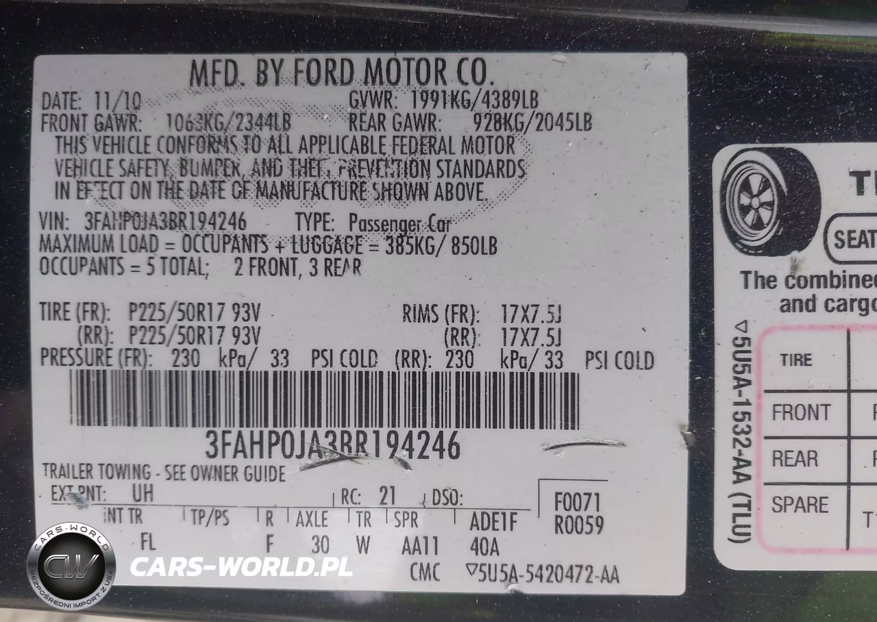 2011 Ford Fusion Sel VIN:3FAHP0JA3BR194246 - 9