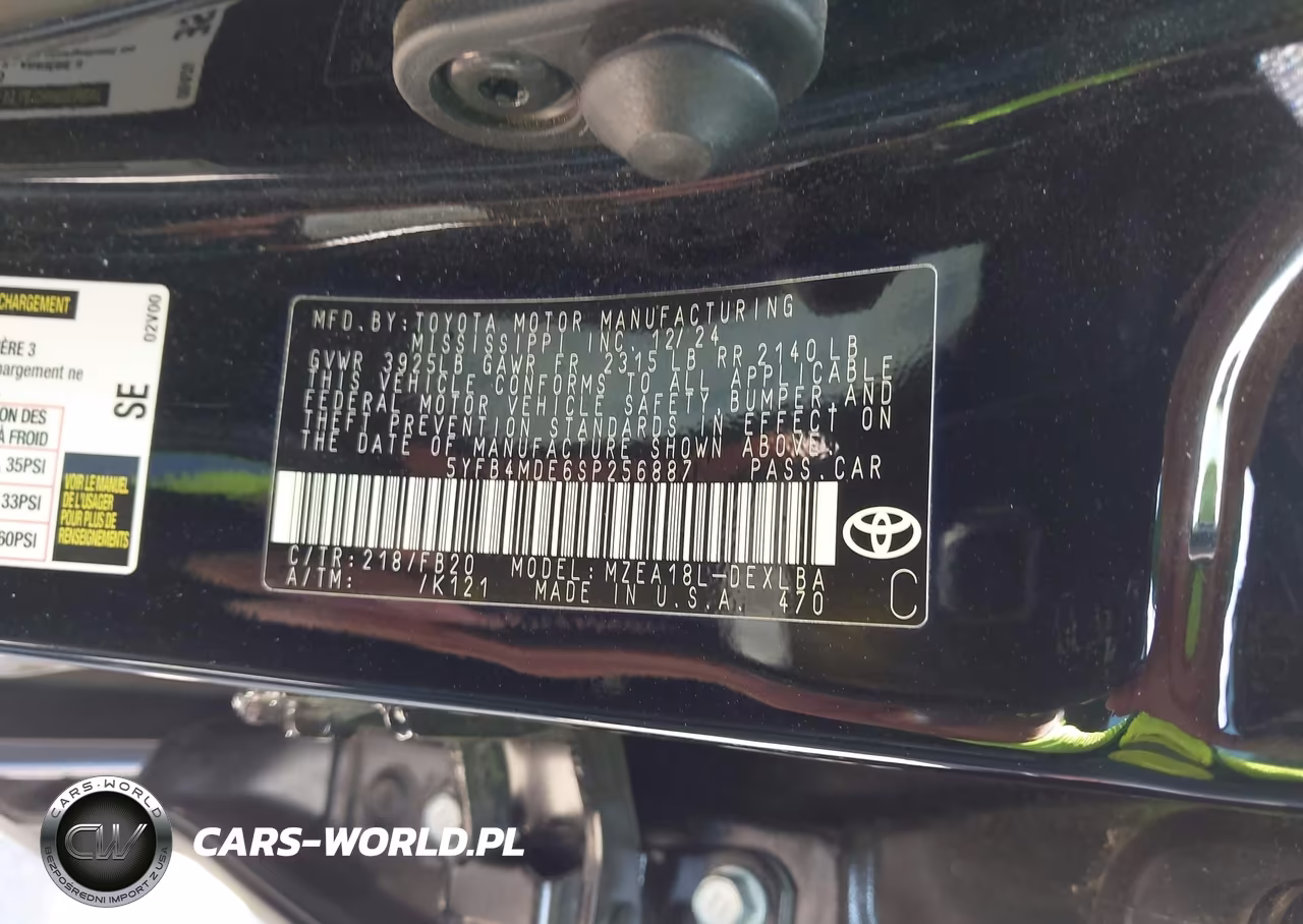 2025 Toyota Corolla Le VIN:5YFB4MDE6SP256887 - 9