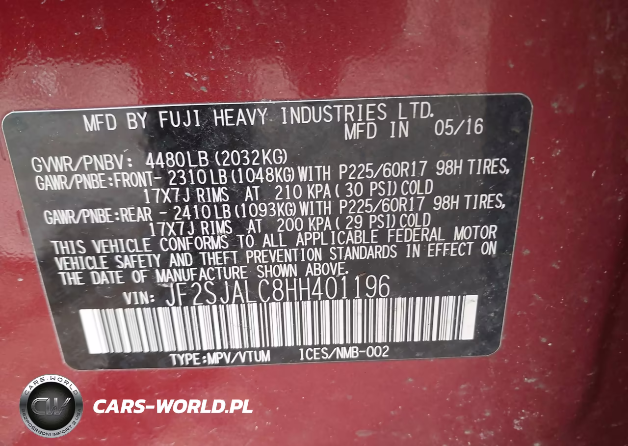 2017 Subaru Forester 2.5I Limited VIN:JF2SJALC8HH401196 - 9