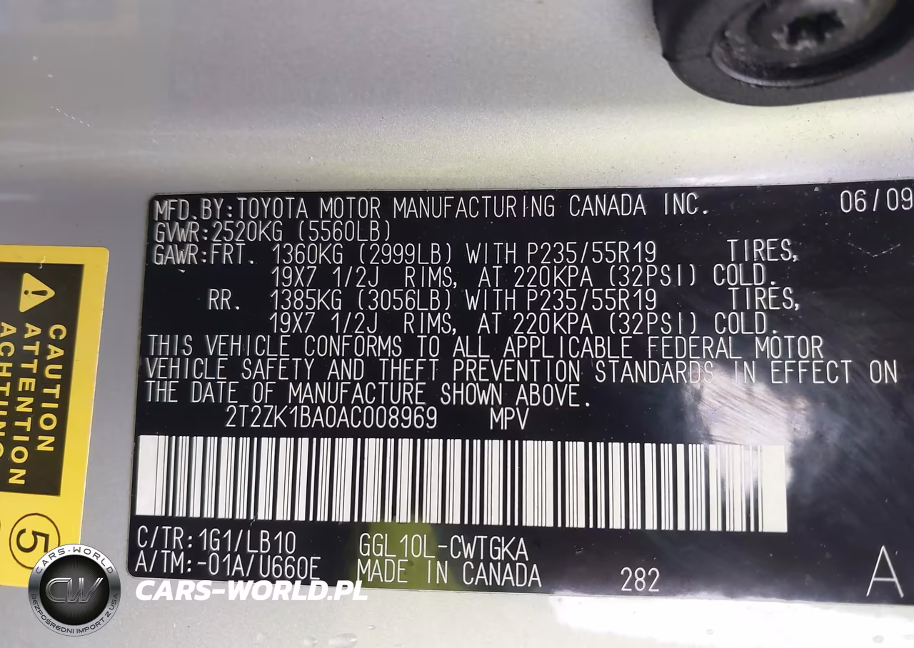 2010 Lexus Rx 350 VIN:2T2ZK1BA0AC008969 - 9