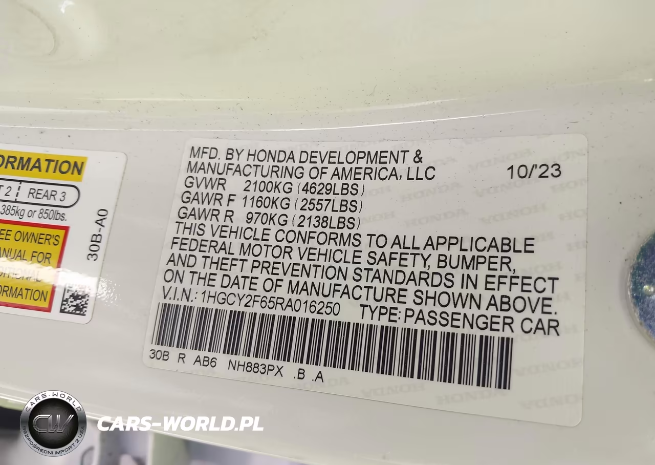 2024 Honda Accord Hybrid Ex-L VIN:1HGCY2F65RA016250 - 9