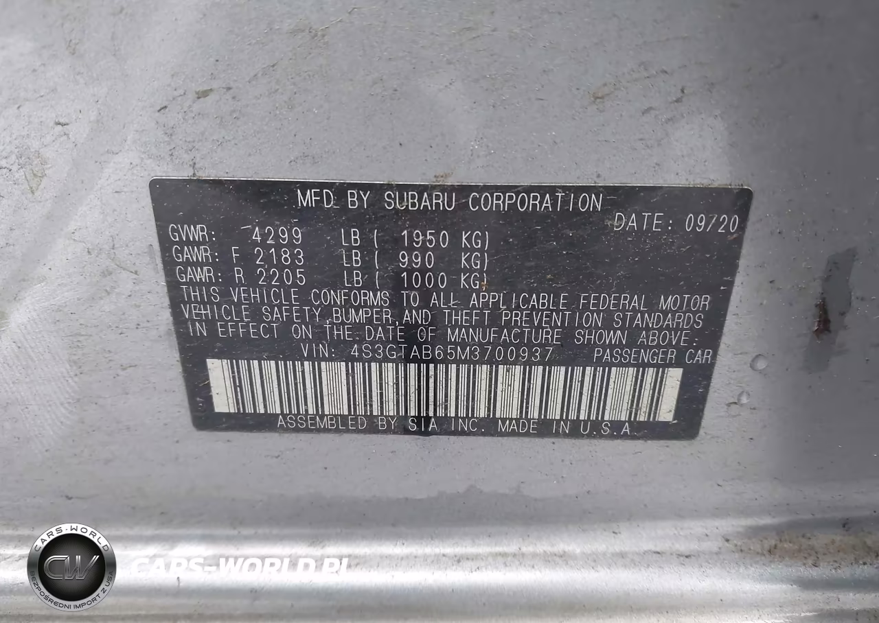 2021 Subaru Impreza 5-Door VIN:4S3GTAB65M3700937 - 9