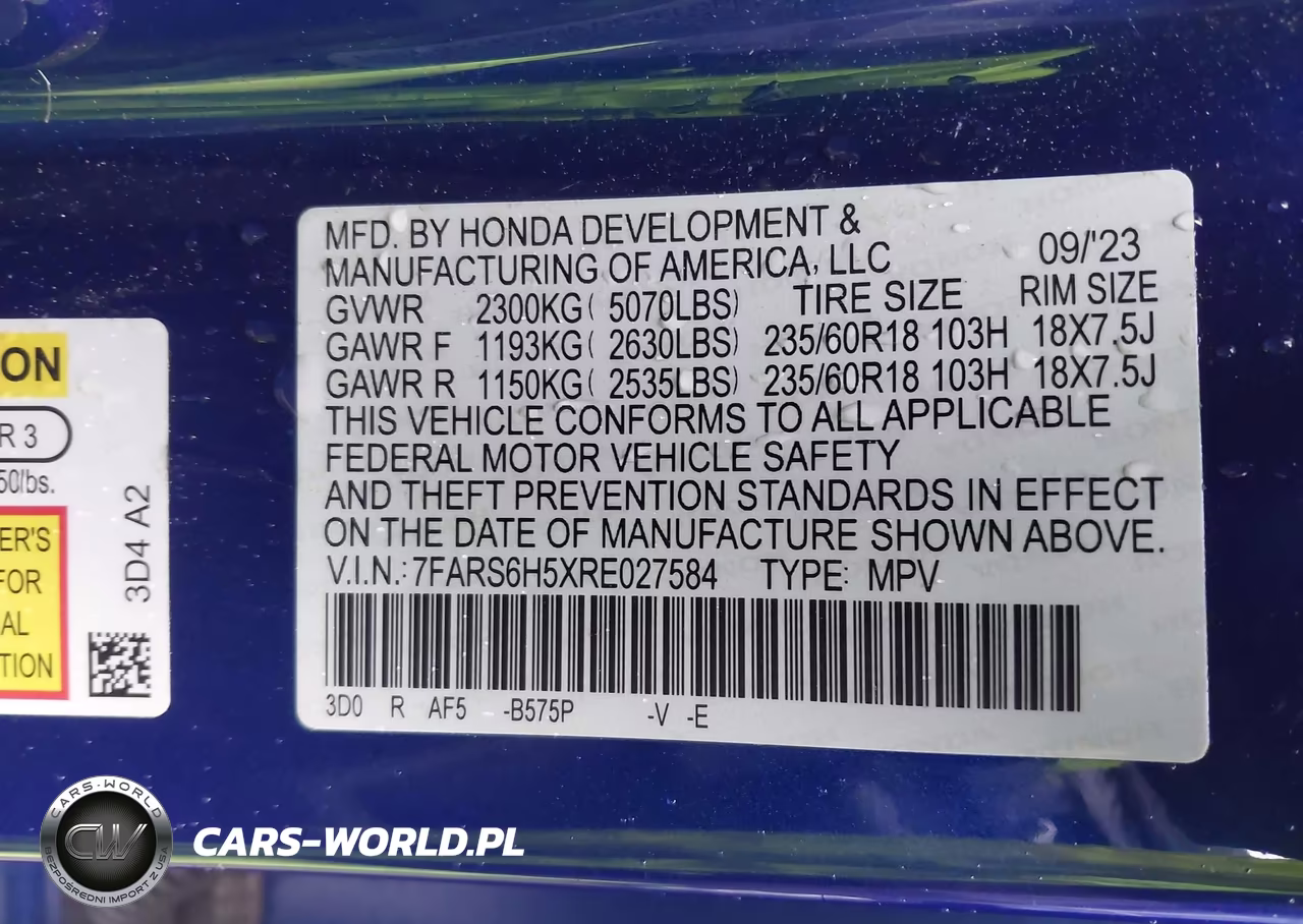 2024 Honda Cr-V Hybrid Sport VIN:7FARS6H5XRE027584 - 9