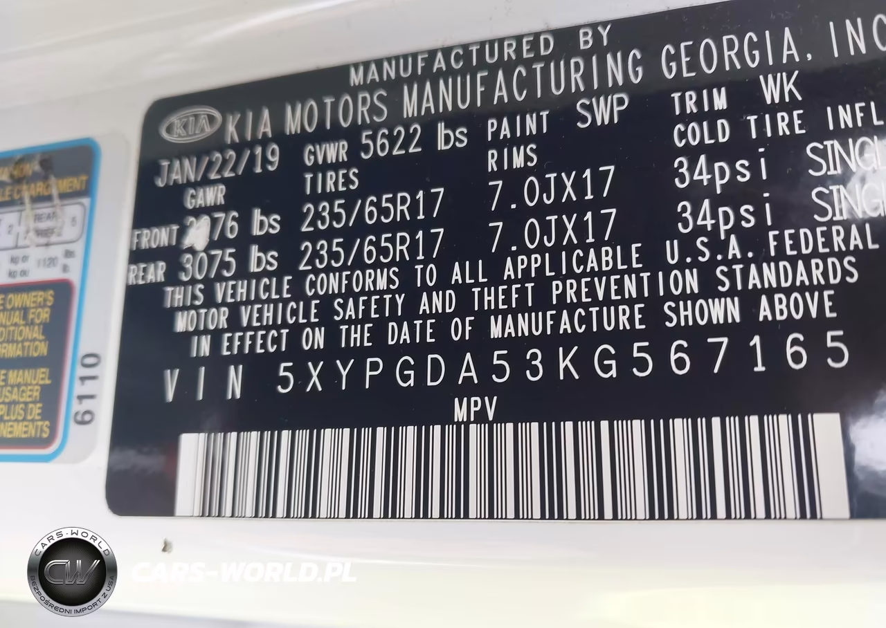2019 Kia Sorento 3.3L Lx VIN:5XYPGDA53KG567165 - 9