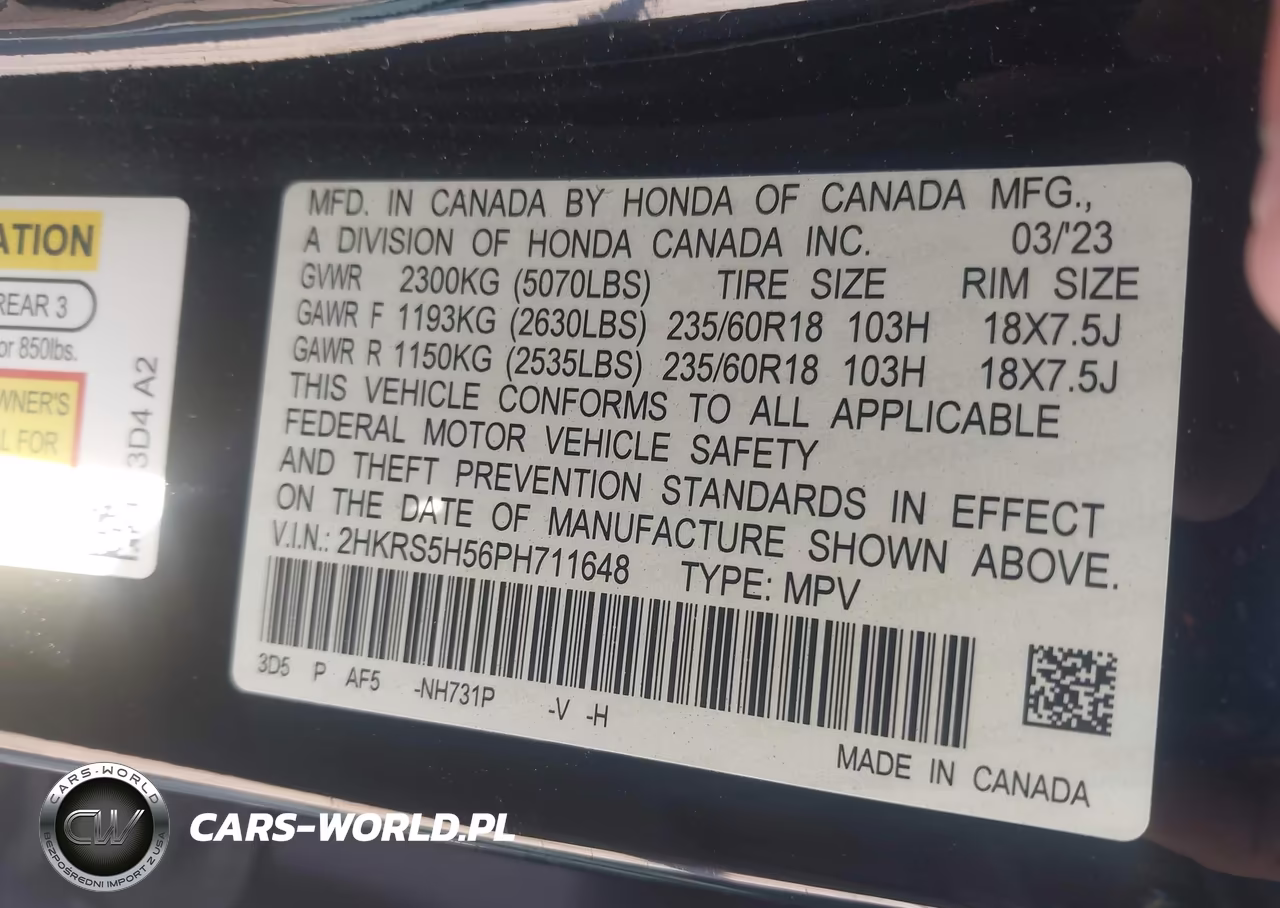 2023 Honda Cr-V Hybrid Sport VIN:2HKRS5H56PH711648 - 9