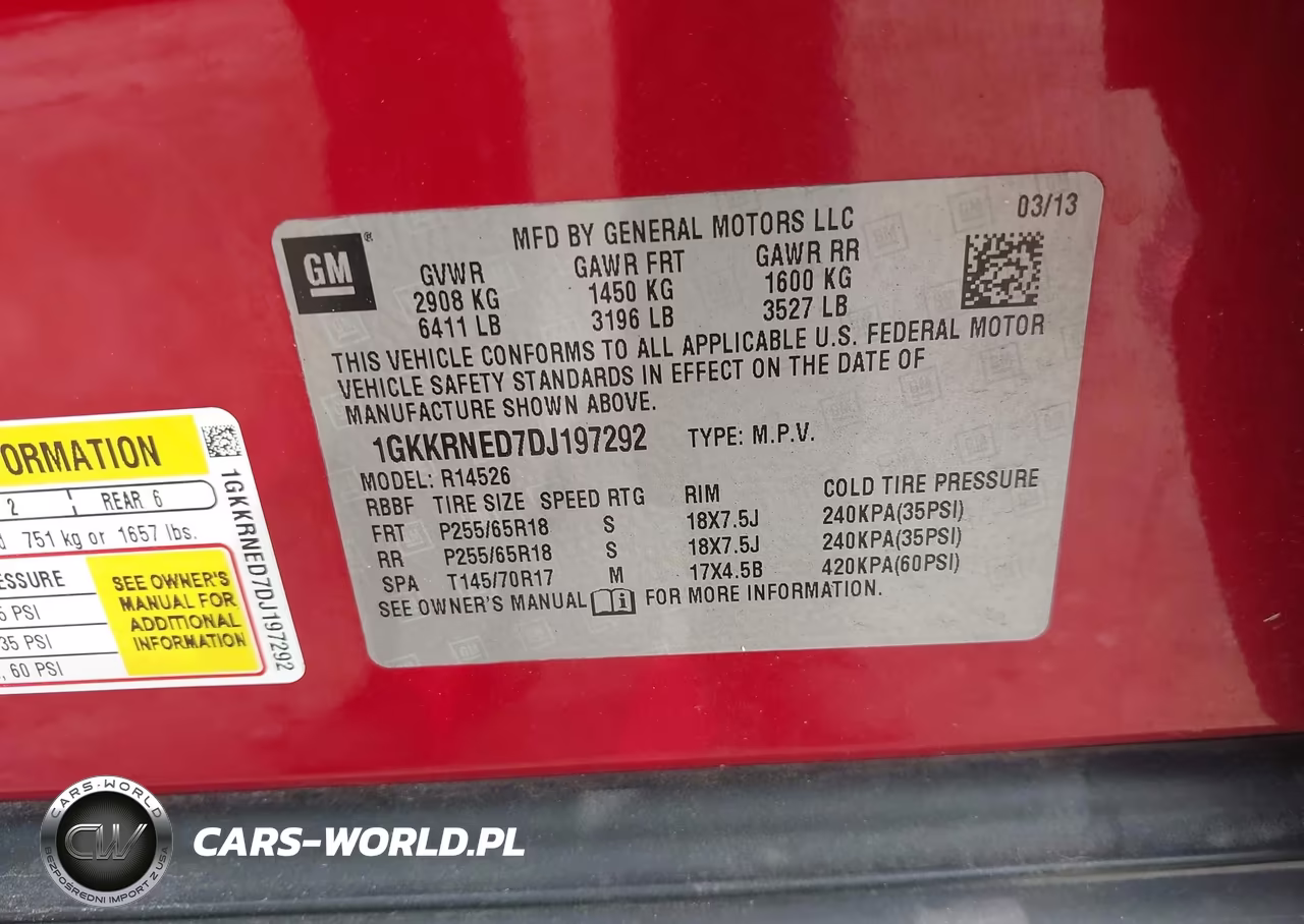 2013 GMC Acadia Sle-1 VIN:1GKKRNED7DJ197292 - 9