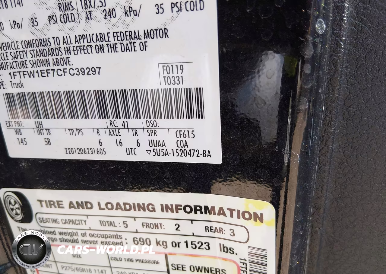 2012 Ford F-150 Fx4 VIN:1FTFW1EF7CFC39297 - 9