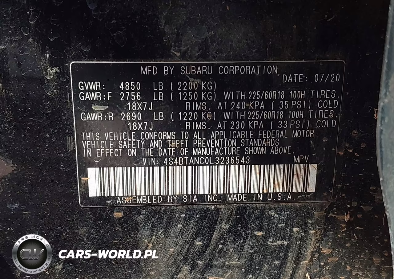 2020 Subaru Outback Limited VIN:4S4BTANC0L3236543 - 9