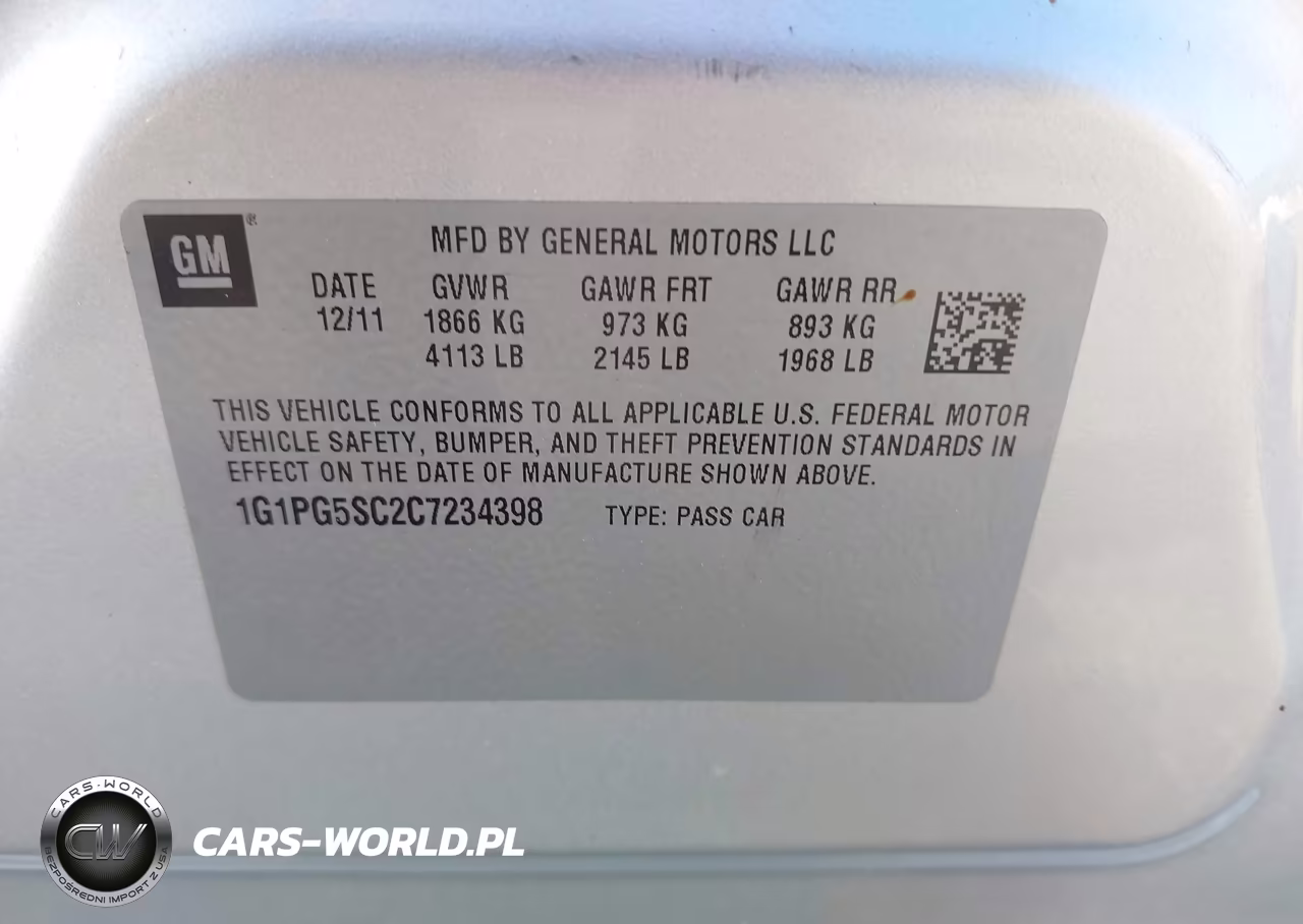 2012 Chevrolet Cruze 2Lt VIN:1G1PG5SC2C7234398 - 9