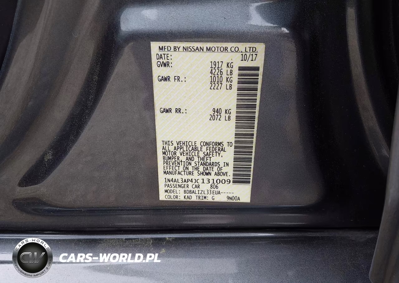 2018 Nissan Altima 2.5 Sv VIN:1N4AL3AP4JC131009 - 9
