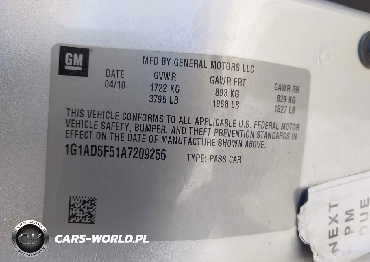 2010 Chevrolet Cobalt Lt VIN:1G1AD5F51A7209256 - 9
