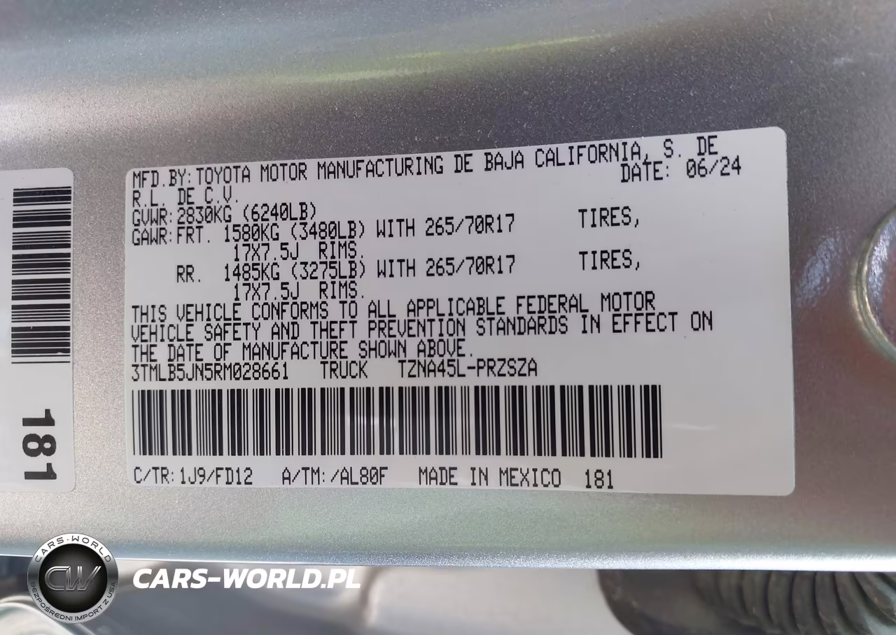2024 Toyota Tacoma Trd Off Road VIN:3TMLB5JN5RM028661 - 9