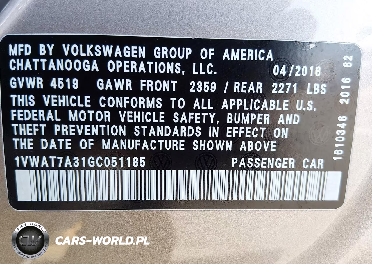 2016 Volkswagen Passat 1.8T S VIN:1VWAT7A31GC051185 - 9