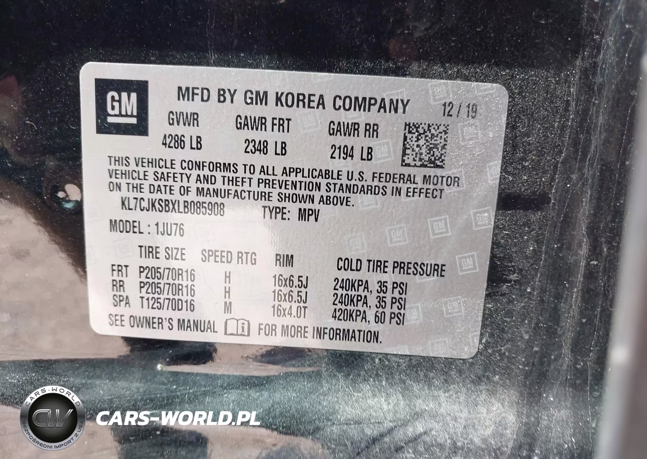 2020 Chevrolet Trax Fwd Ls VIN:KL7CJKSBXLB085908 - 9