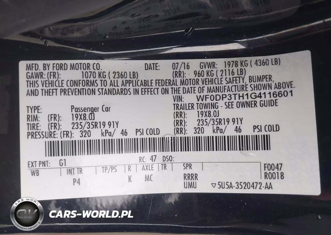 2016 Ford Focus Rs VIN:WF0DP3TH1G4116601 - 9