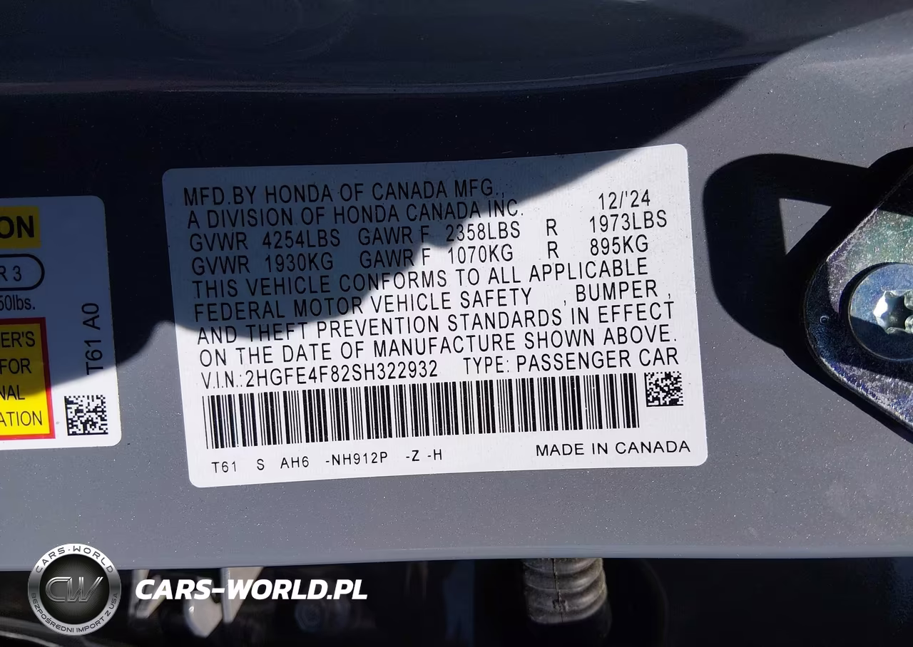 2025 Honda Civic Hybrid Sport-Sport Touring VIN:2HGFE4F82SH322932 - 9