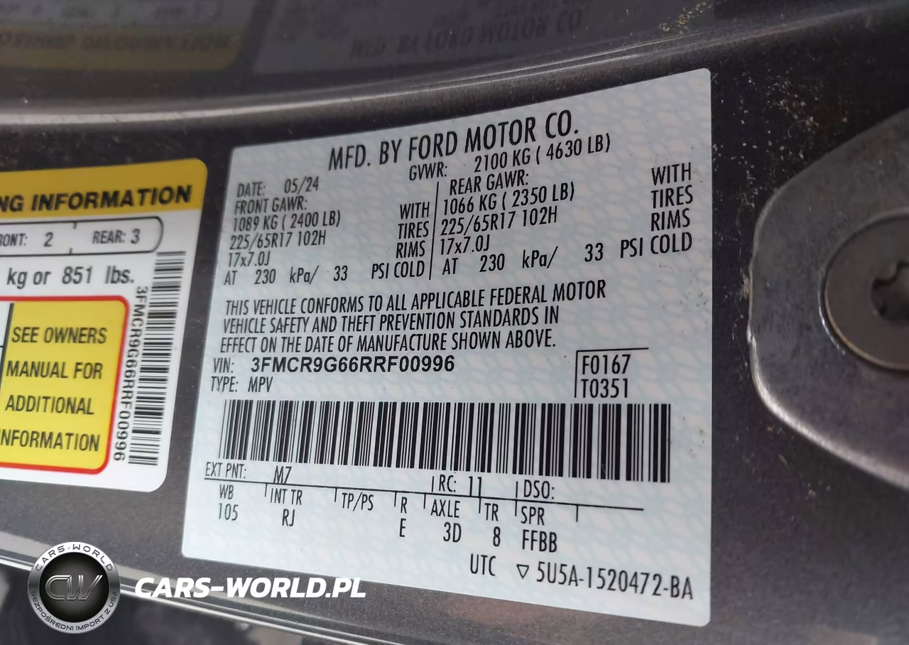 2024 Ford Bronco Sport Heritage VIN:3FMCR9G66RRF00996 - 9