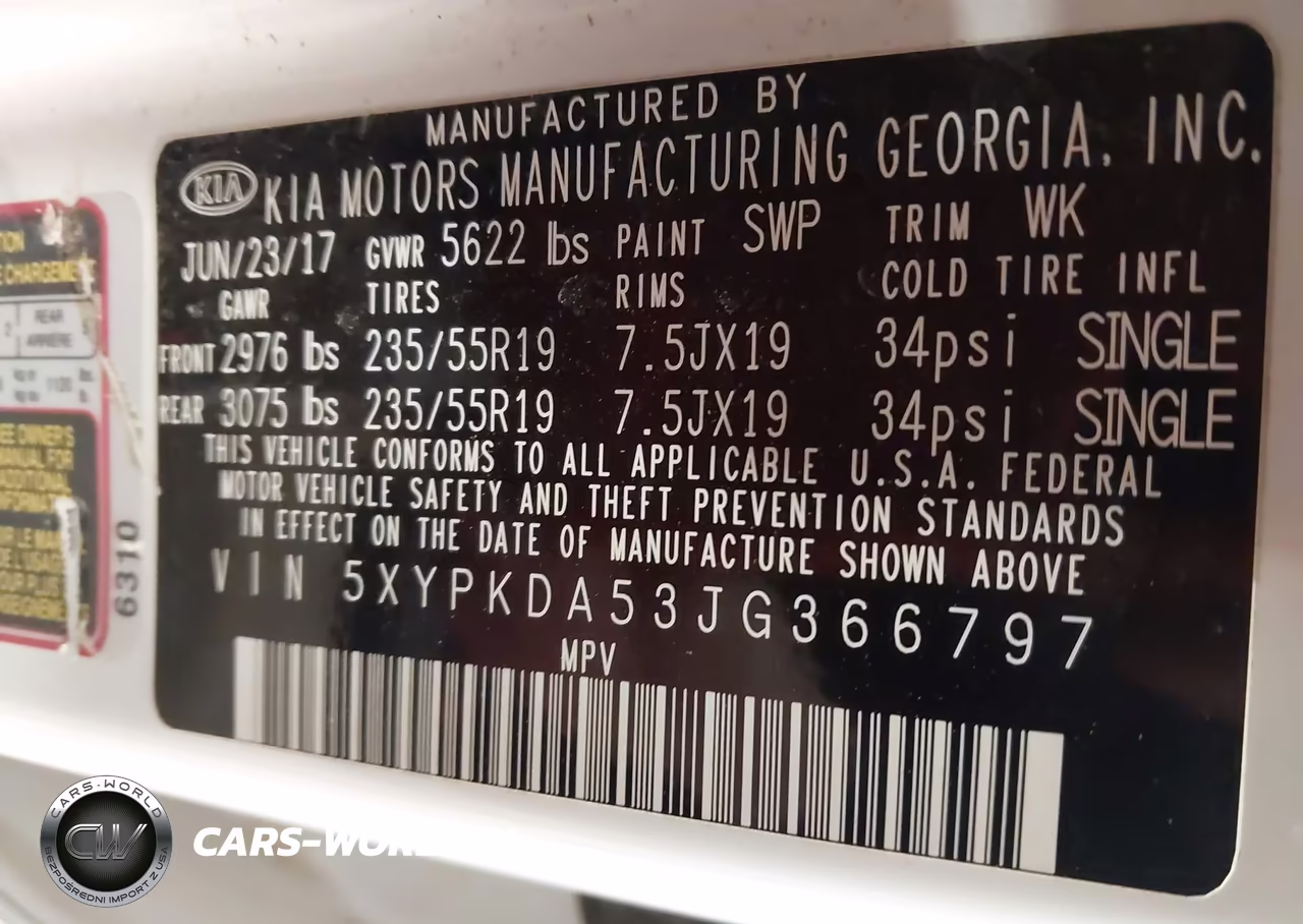 2018 Kia Sorento 3.3L Sx VIN:5XYPKDA53JG366797 - 9