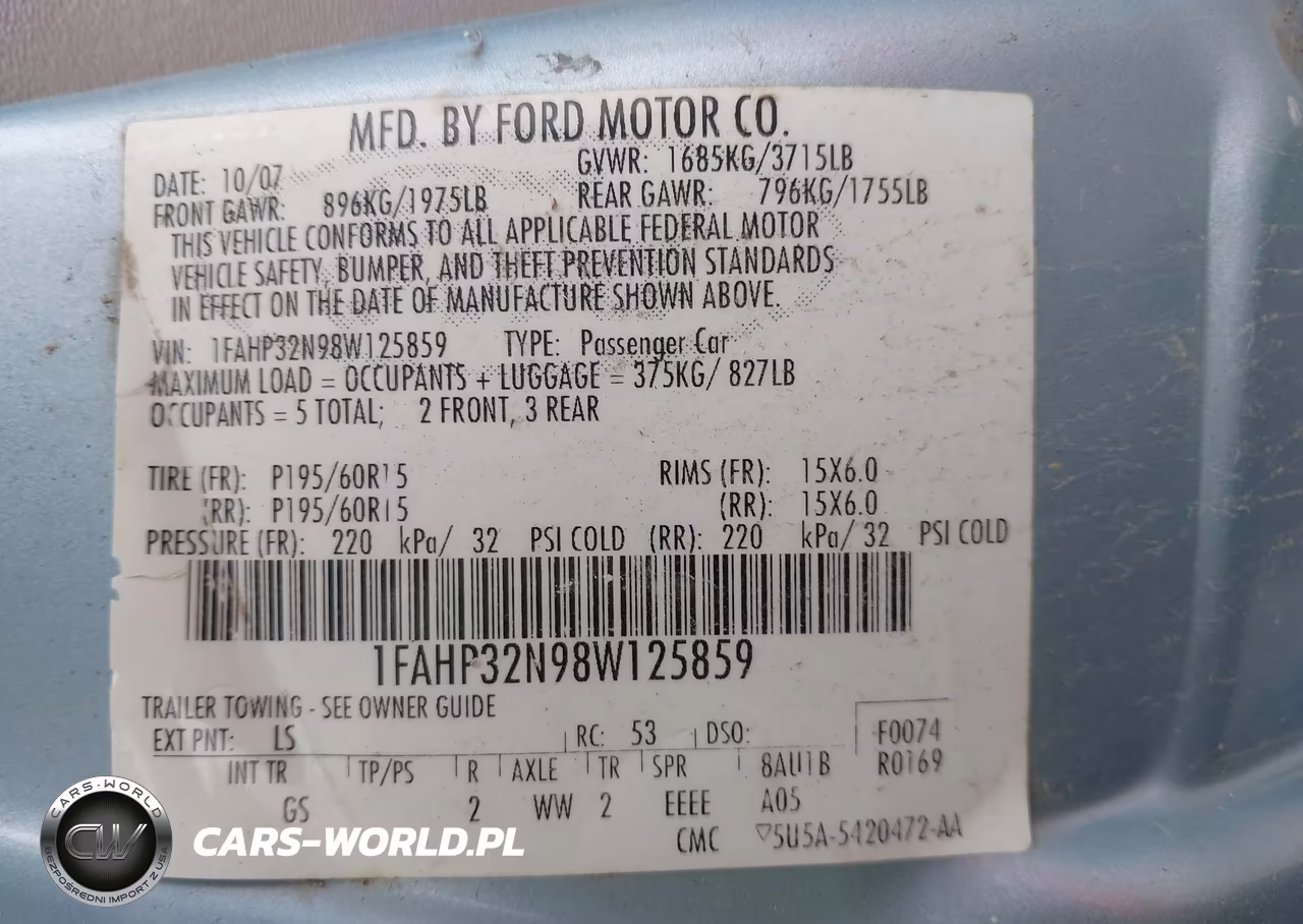 2008 Ford Focus S VIN:1FAHP32N98W125859 - 9
