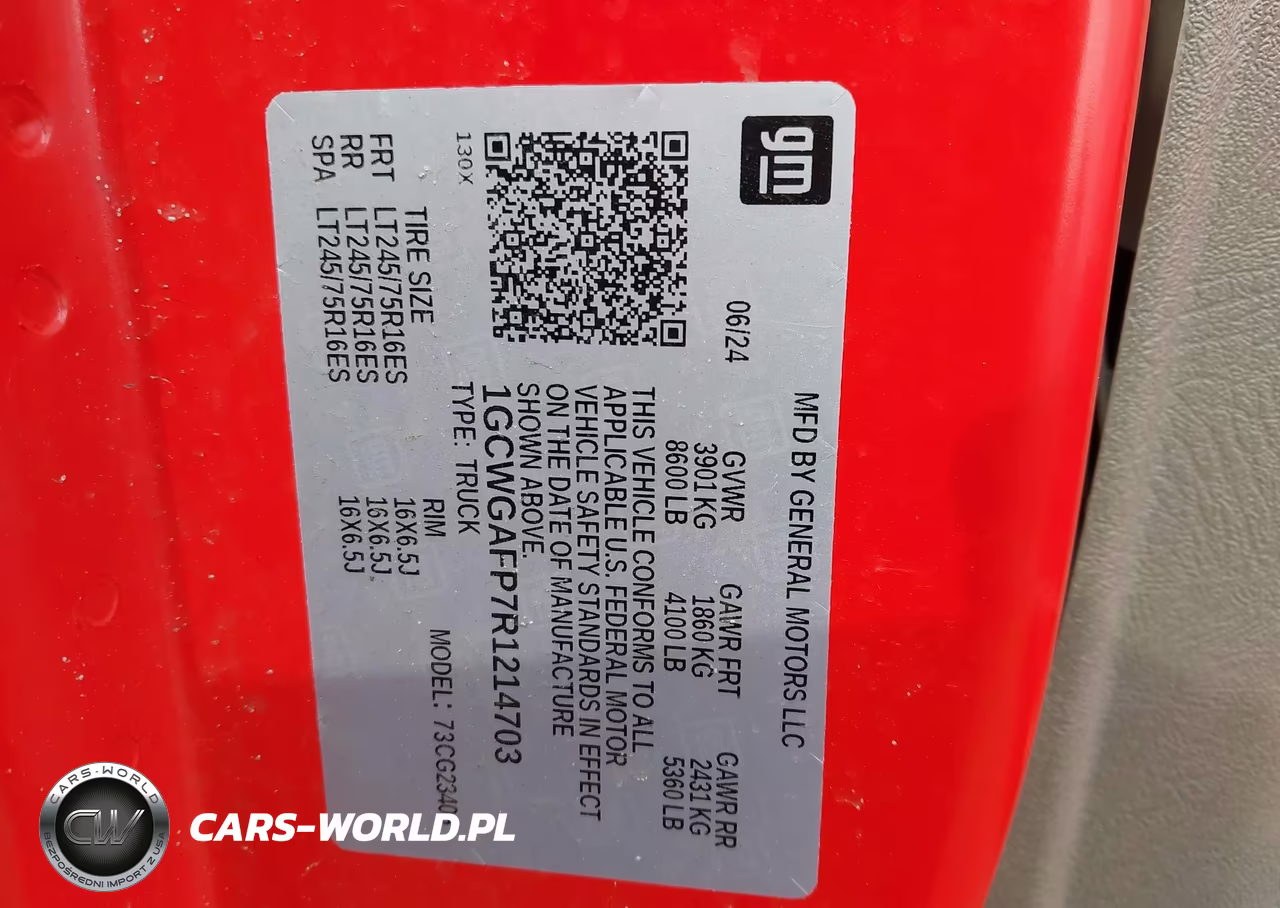 2024 Chevrolet Express Cargo Rwd 2500 Regular Wheelbase Wt VIN:1GCWGAFP7R1214703 - 9