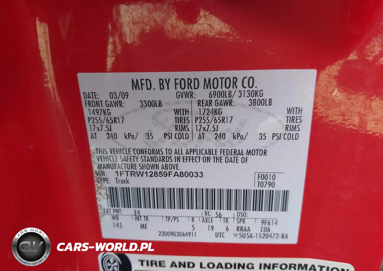 2009 Ford F-150 Xl-Xlt VIN:1FTRW12859FA80033 - 9