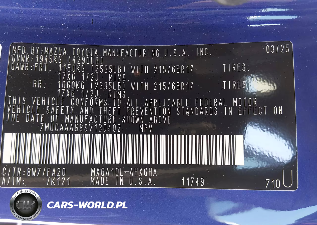 2025 Toyota Corolla Cross Le VIN:7MUCAAAG8SV130402 - 9