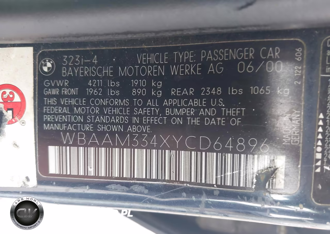 2000 BMW 323I VIN:WBAAM334XYCD64896 - 9