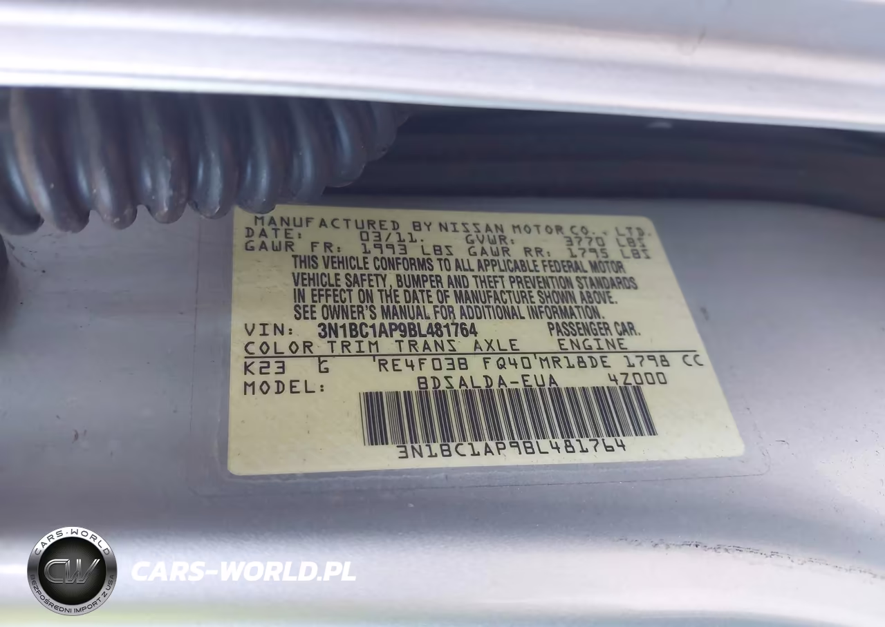 2011 Nissan Versa 1.8S VIN:3N1BC1AP9BL481764 - 9