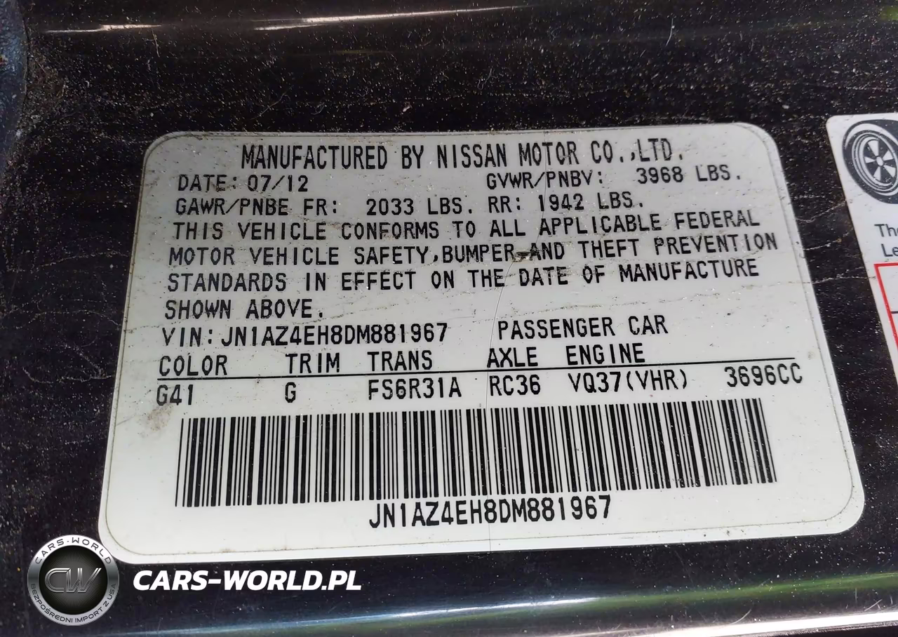 2013 Nissan 370Z VIN:JN1AZ4EH8DM881967 - 9