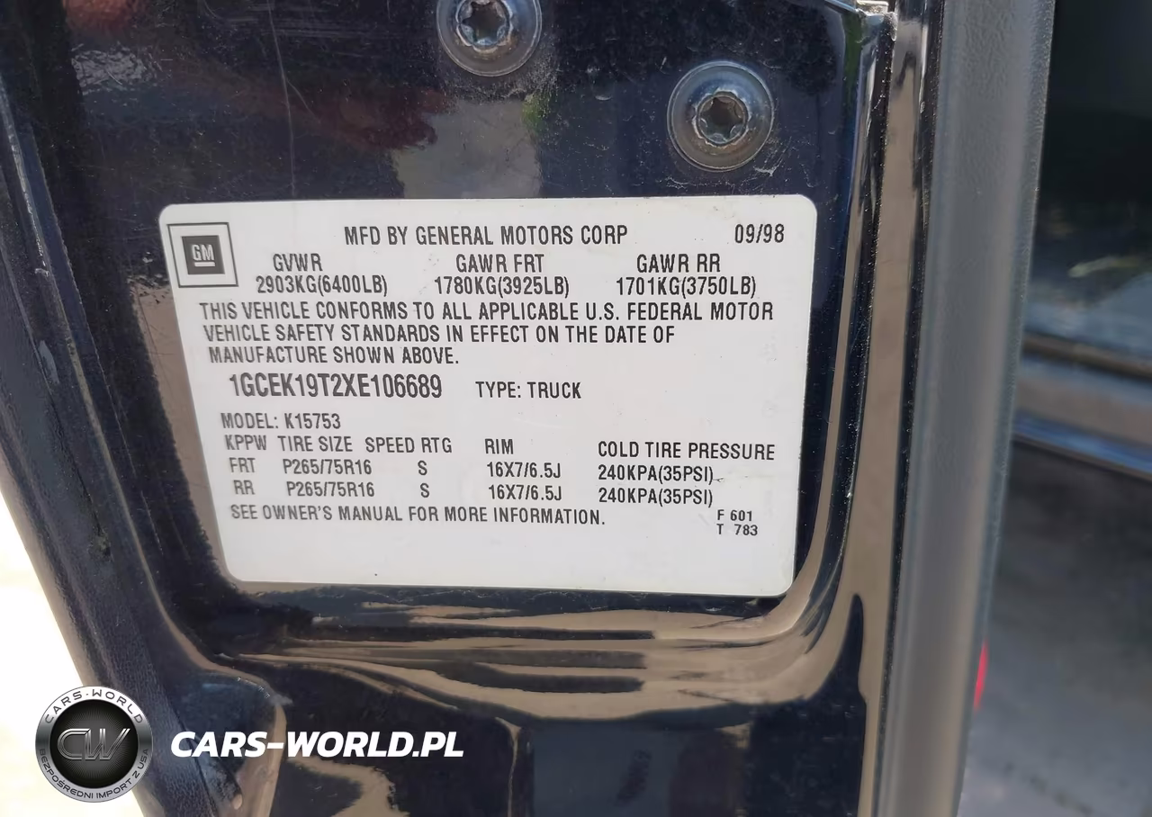 1999 Chevrolet Silverado 1500 Lt VIN:1GCEK19T2XE106689 - 9