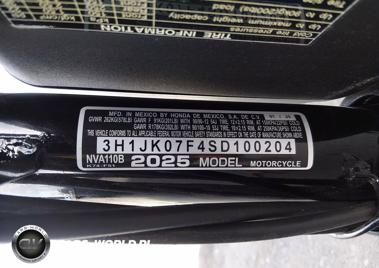 2025 Honda Nva110 B VIN:3H1JK07F4SD100204 - 10