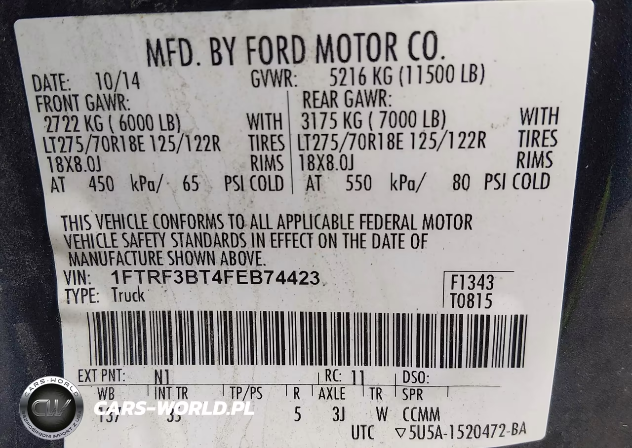 2015 Ford F-350 Xlt VIN:1FTRF3BT4FEB74423 - 9