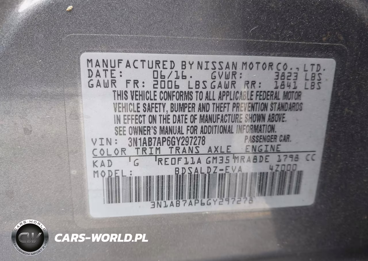 2016 Nissan Sentra Sv VIN:3N1AB7AP6GY297278 - 9