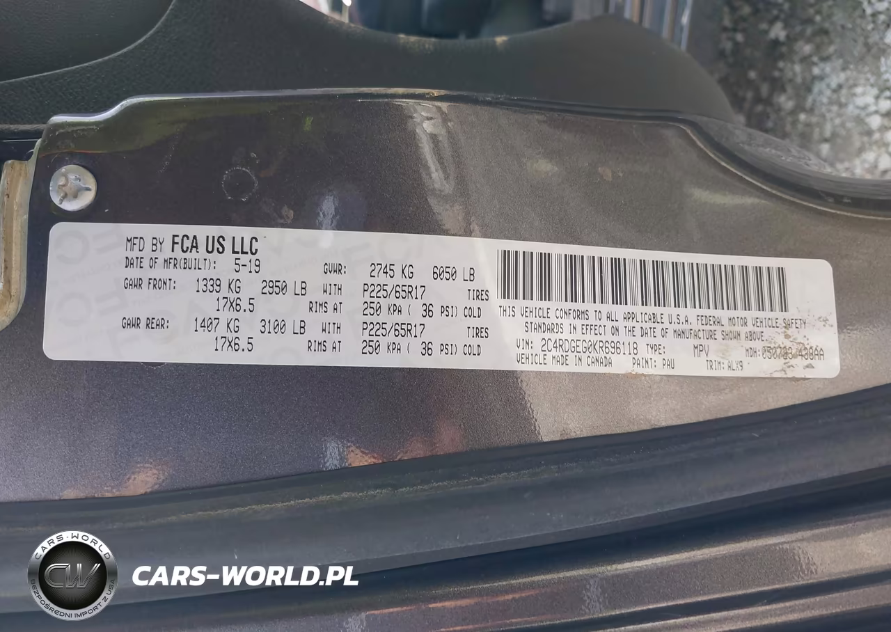 2019 Dodge Grand Caravan Gt VIN:2C4RDGEG0KR696118 - 9