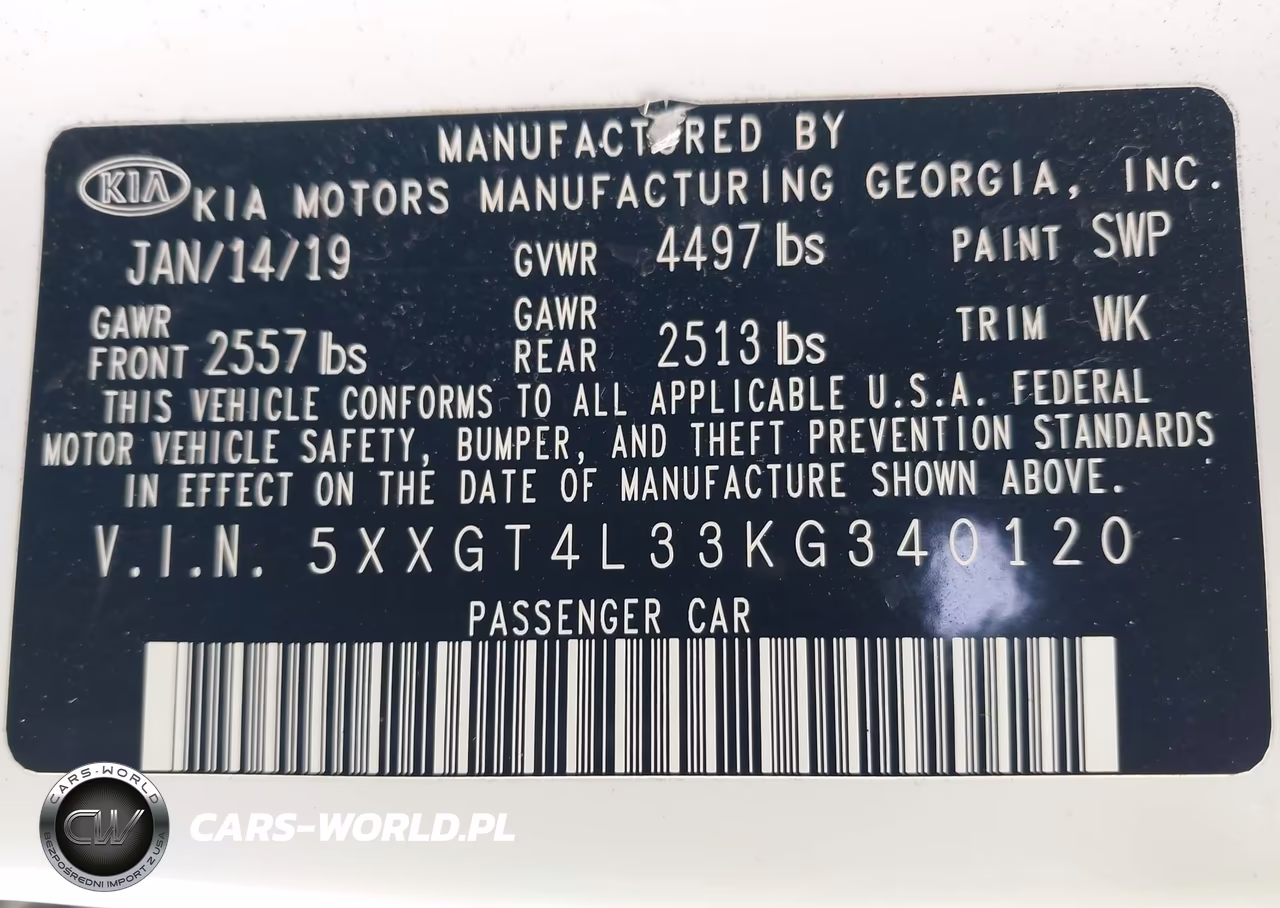 2019 Kia Optima Lx VIN:5XXGT4L33KG340120 - 9