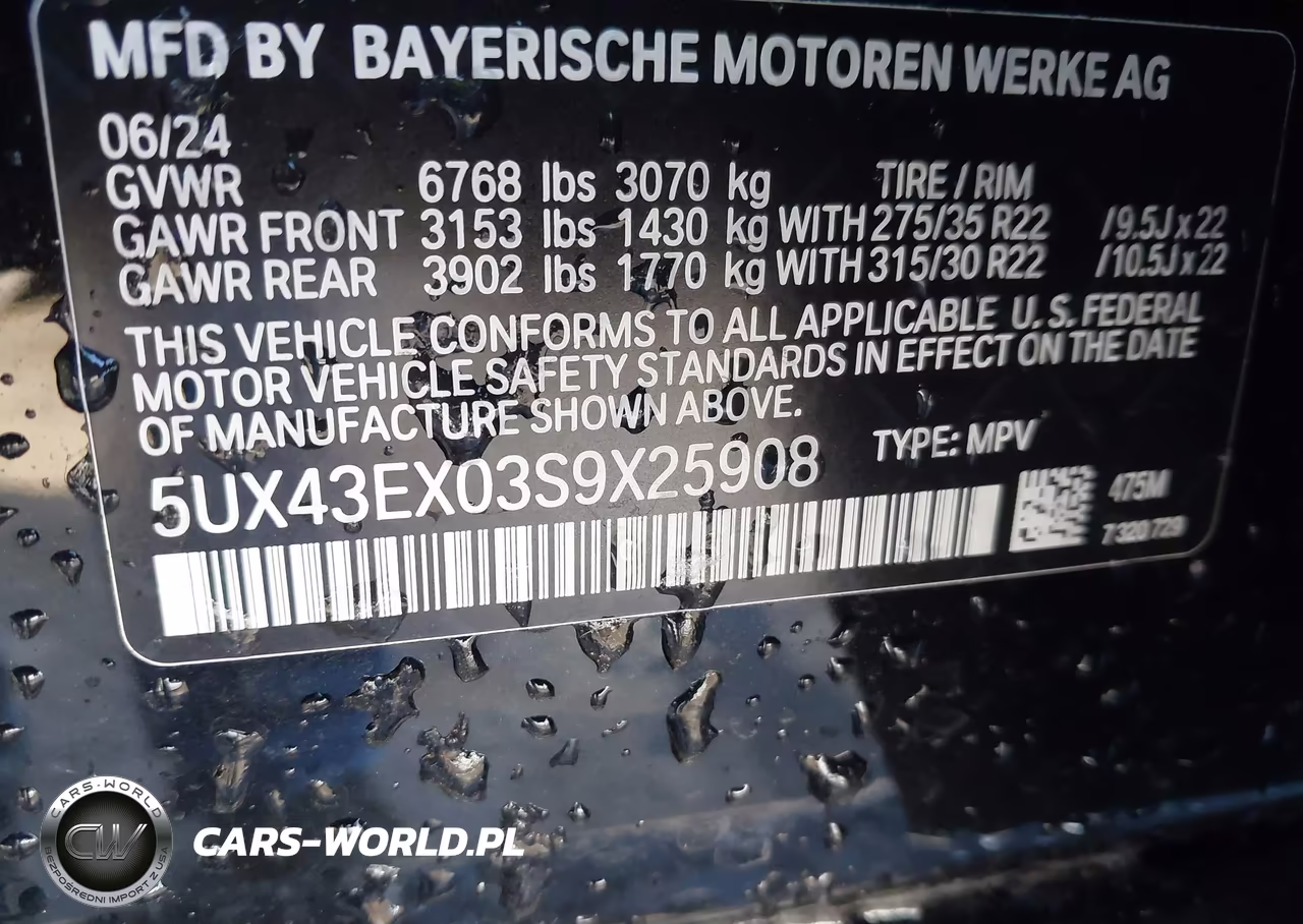 2025 BMW X6 M60I VIN:5UX43EX03S9X25908 - 9