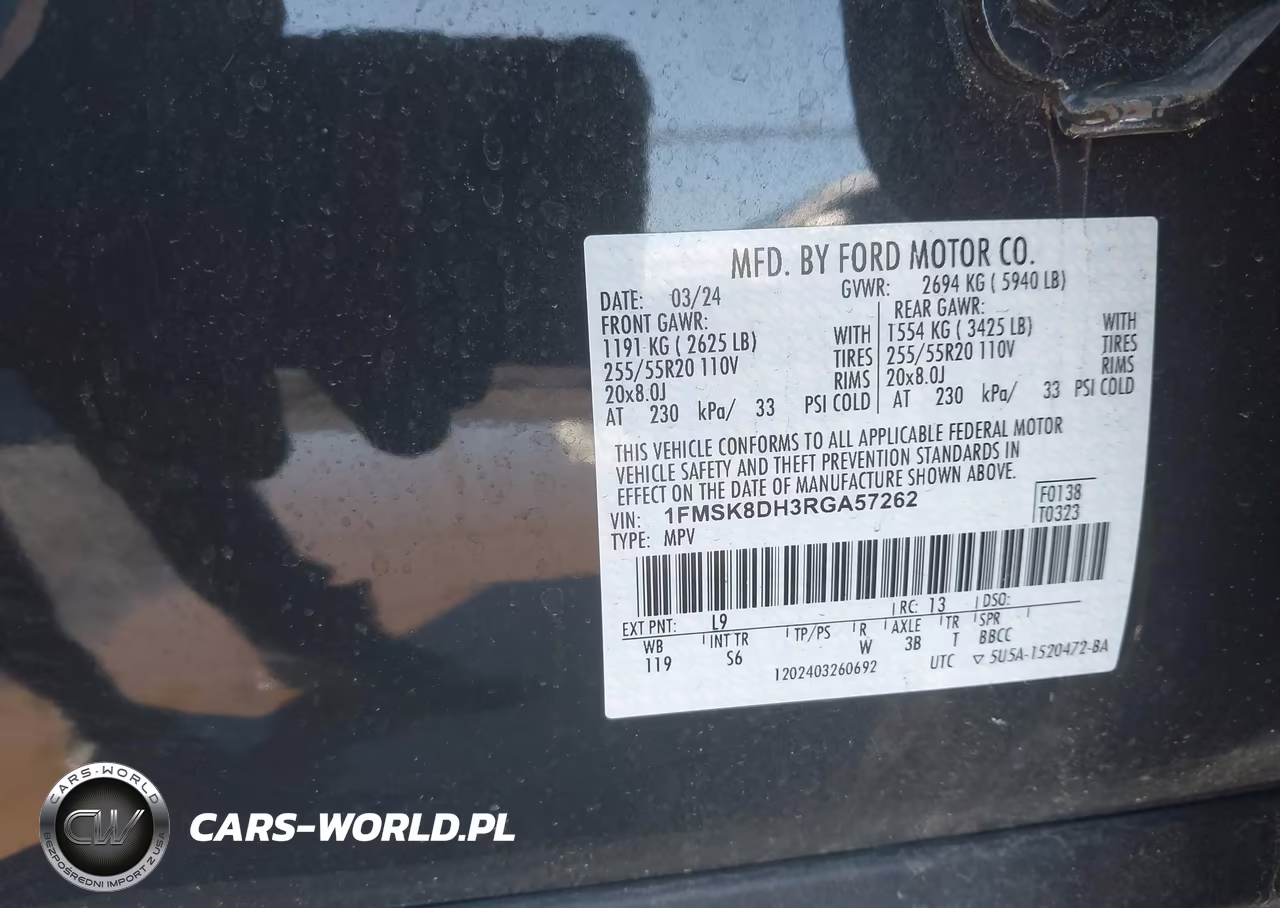 2024 Ford Explorer Xlt VIN:1FMSK8DH3RGA57262 - 9